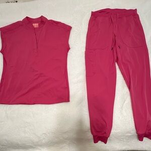 Ava Therese By Zavate Apparel Scrubs Deep Rose XS TOP & Bottom